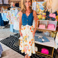THML BUTTON DOWN MARKET PRINT SKIRT