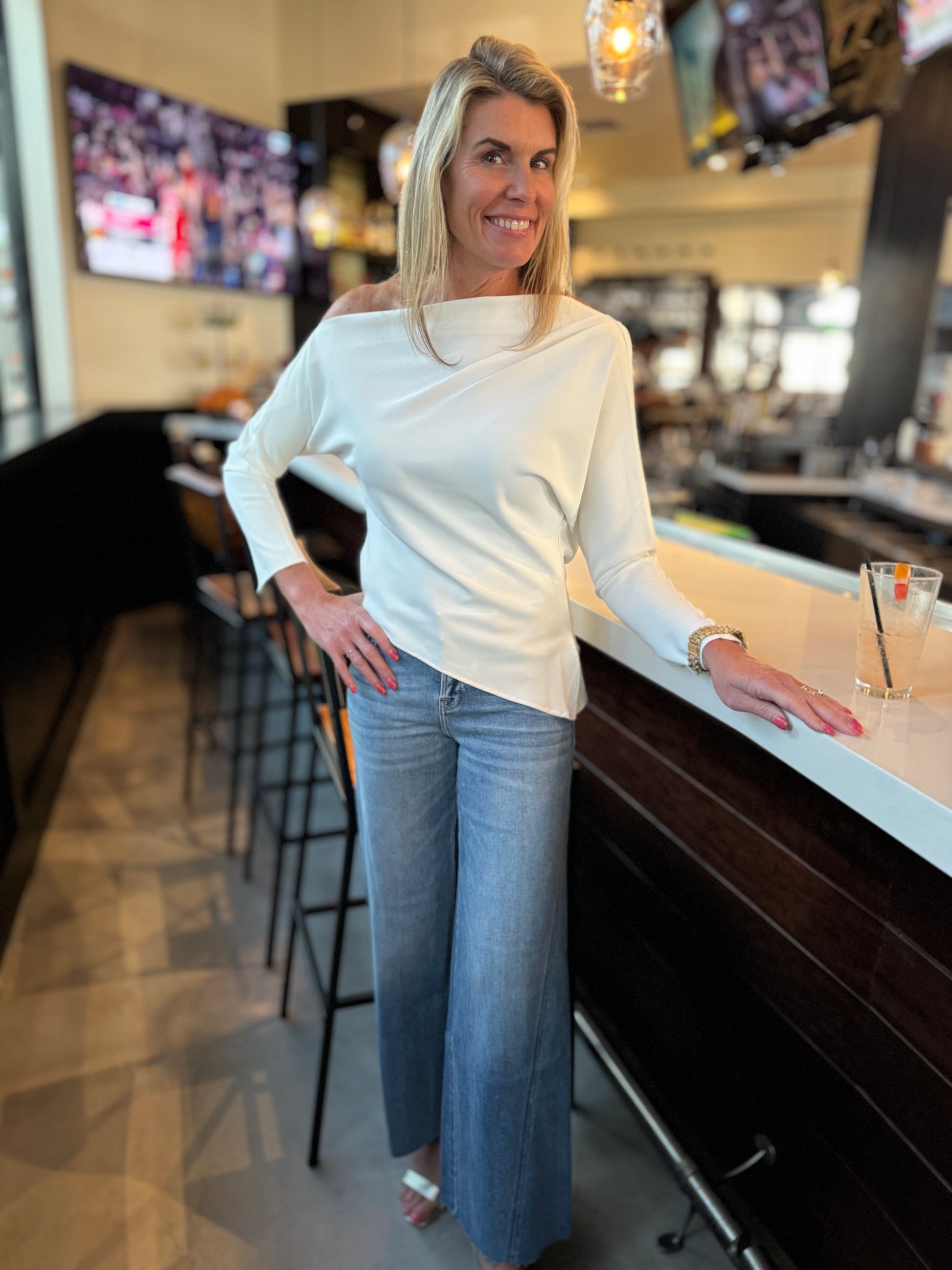 HIDDEN NORI MID RISE SEAMED EXTRA WIDE LEG