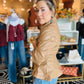CINCHED SLV FAUX LEATHER PEPLUM SHIRT JACKET