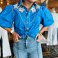 HIGE RISE SCISSOR CUT FLARE JEANS