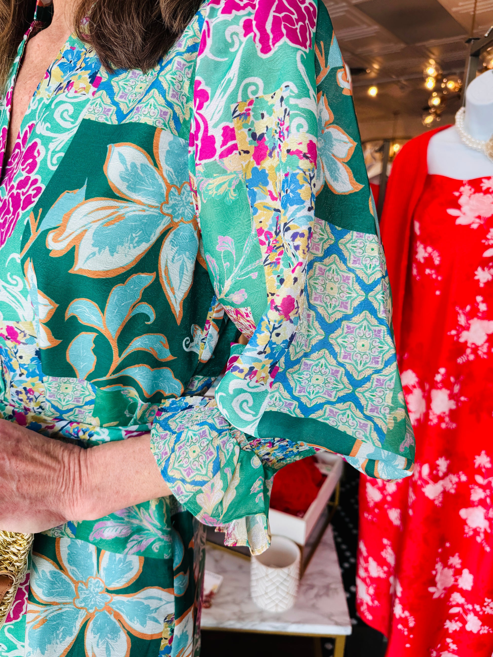 JADE SPLIT V NECK SHIFT DRESS