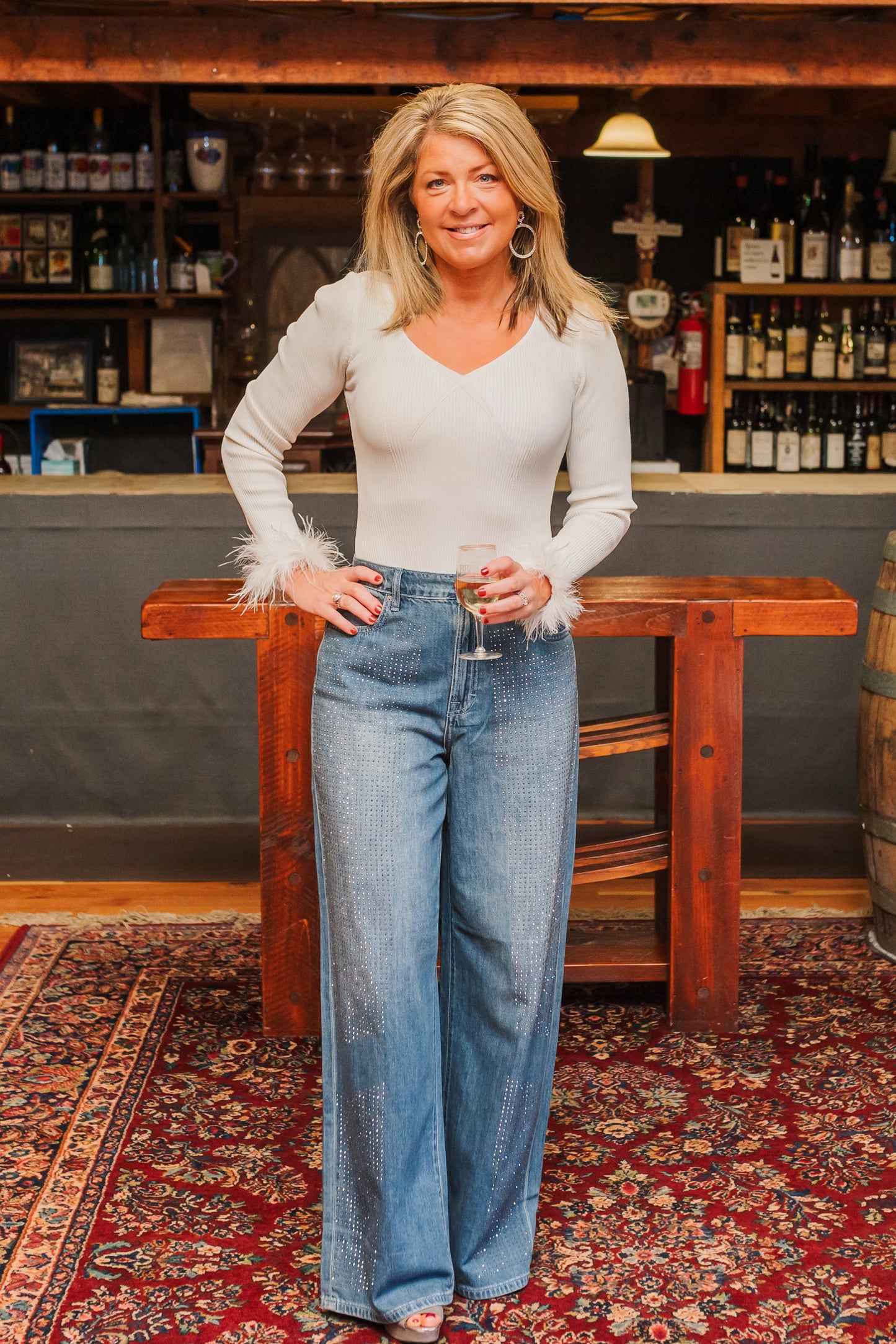 OVERSIZED BAGGY RHINESTONE JEANS