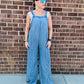 MINERAL WASHED DENIM JUMPSUIT