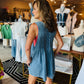 SLEEVELESS V-NECK DENIM ROMPER