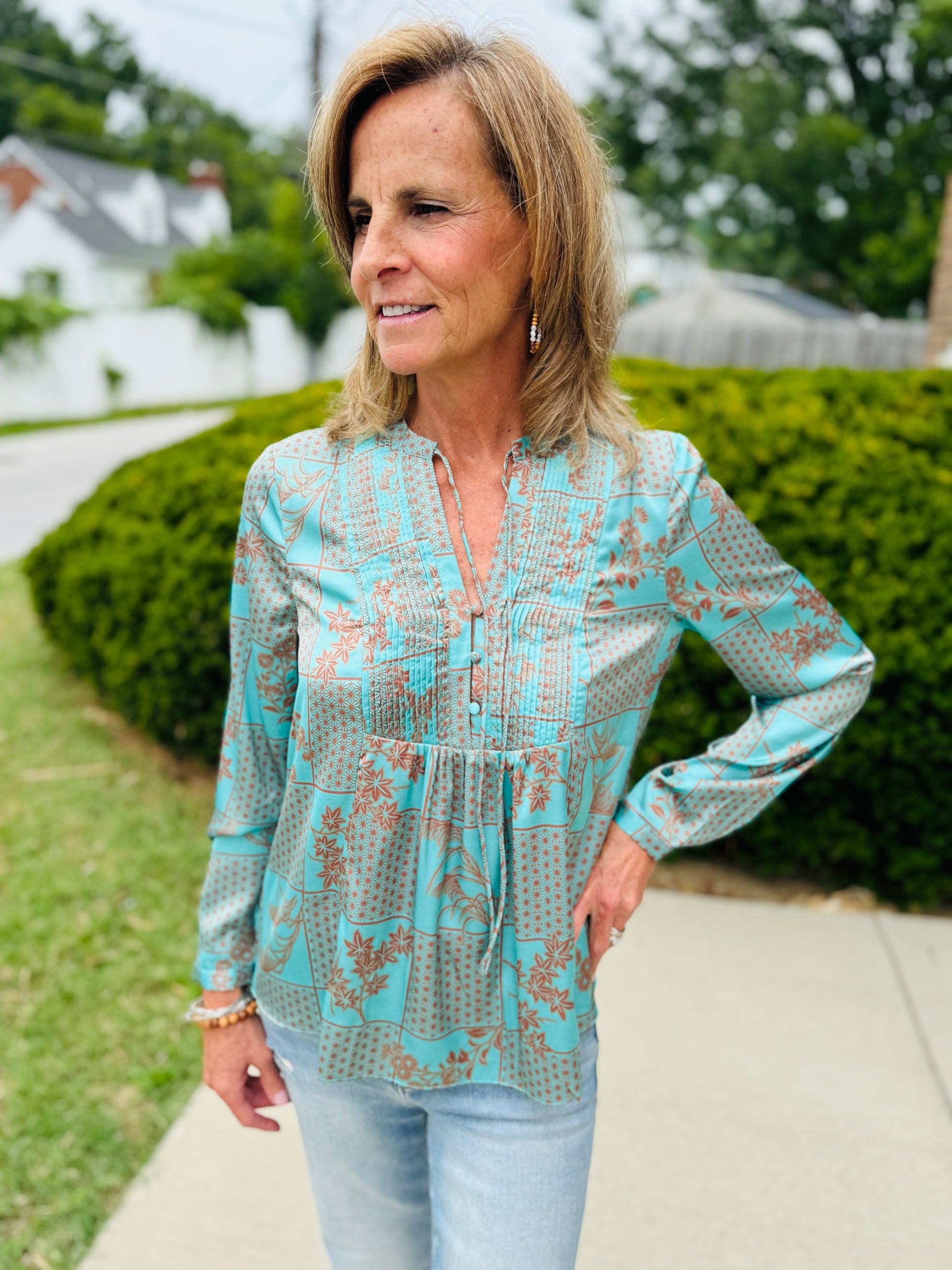 CURRENT AIR TROPICAL OASIS BLOUSE