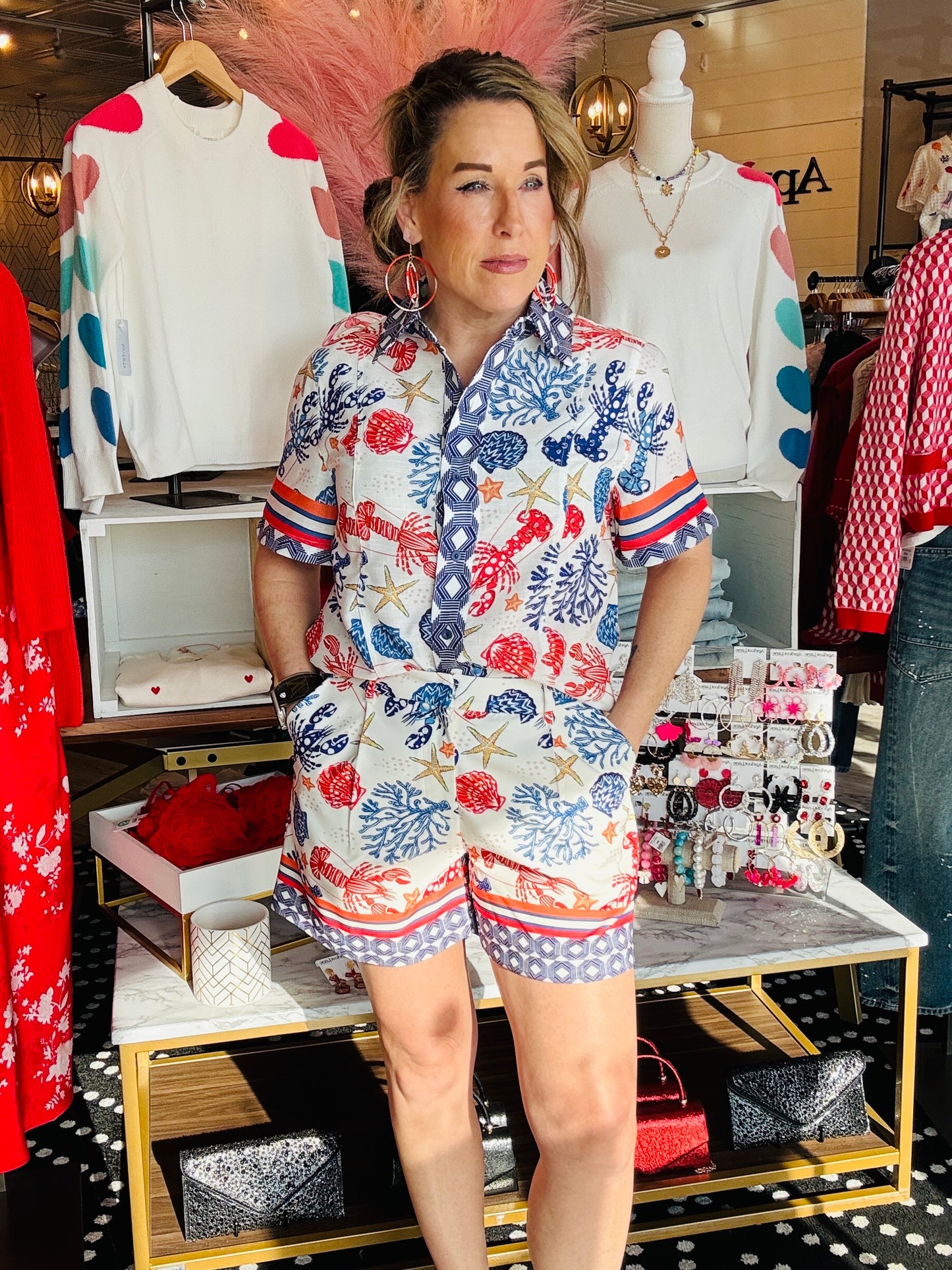 JADE SEASIDE BORDER BLOUSE