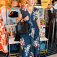 SLEEVELESS FLORAL ZIPPER MIDI DRESS