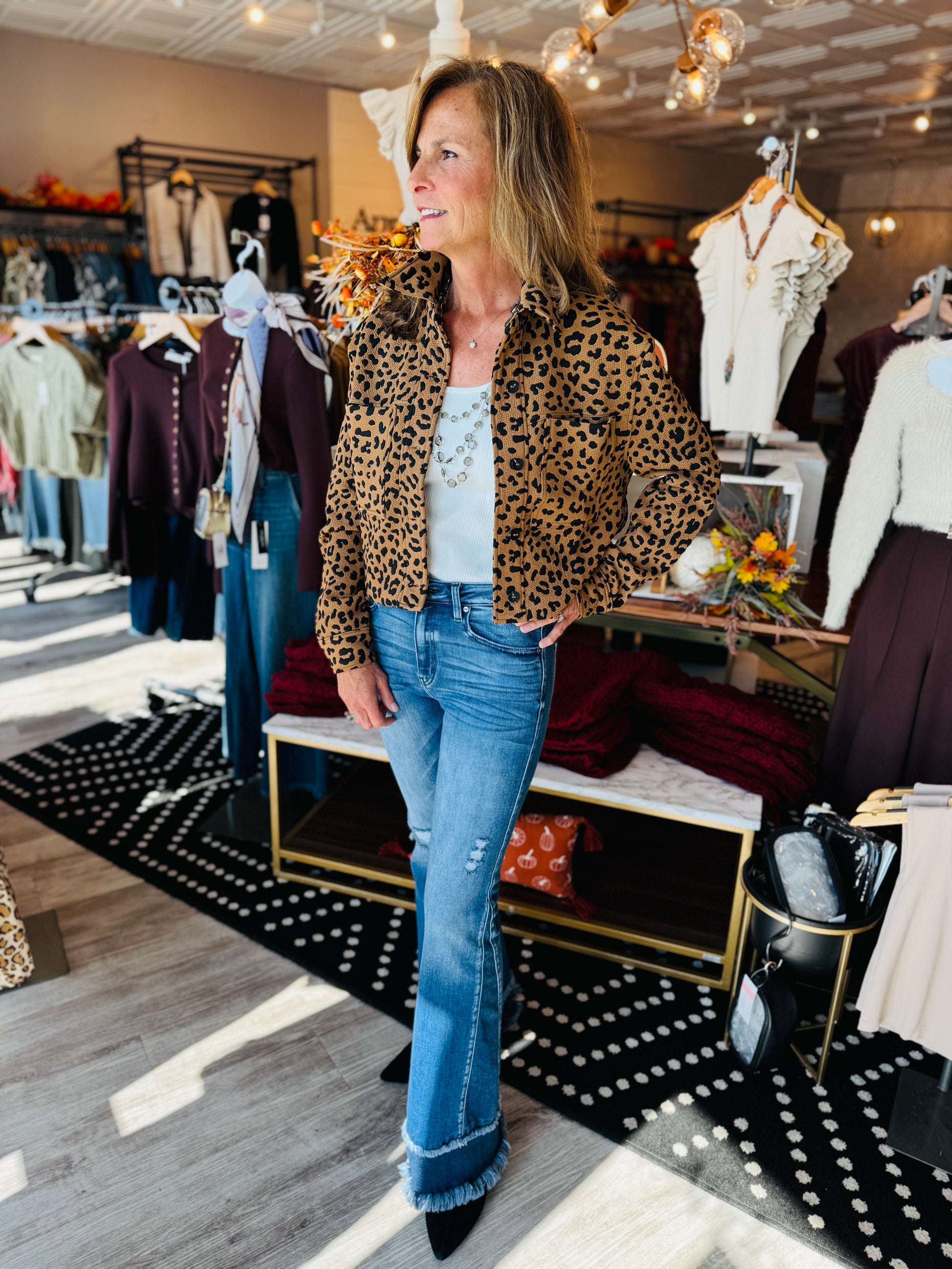 THML CHEETAH CROPPED JACKET