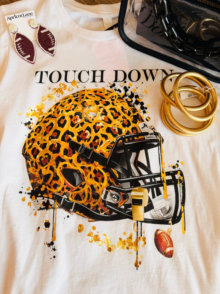 TOUCHDOWN ANIMAL PRINT HELMET TEE