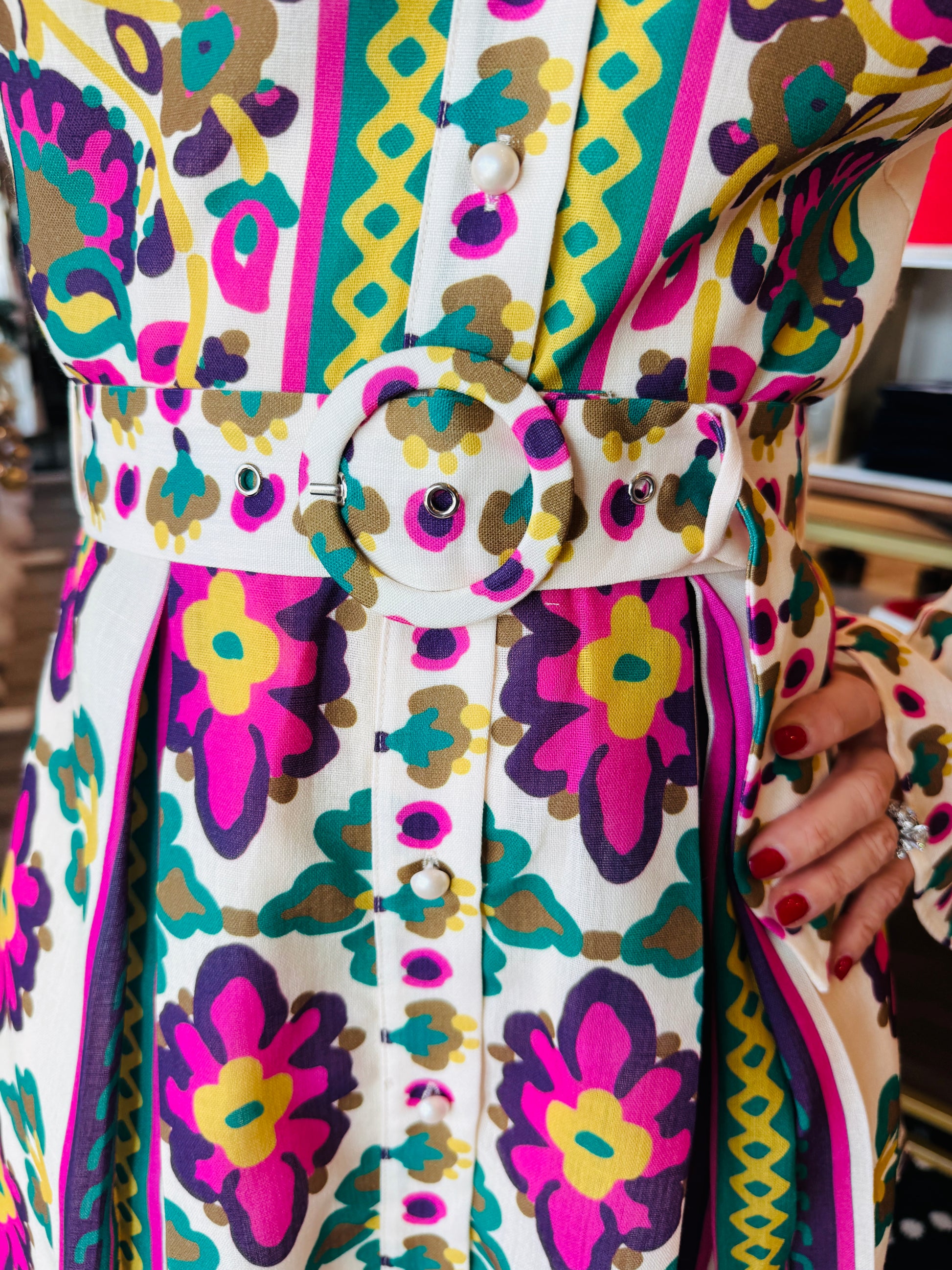 CIEBON PRINTED MINI SHIRT DRESS