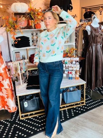 MABLE FLORAL COLLAR SWEATER TOP