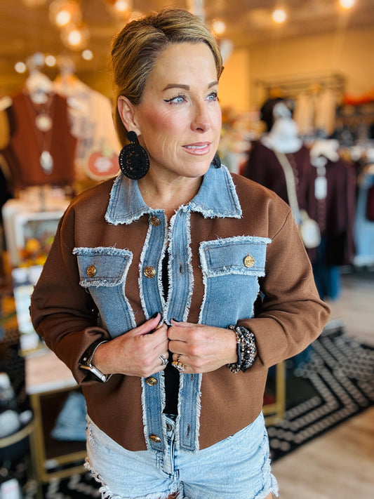 KNIT & DENIM JACKET
