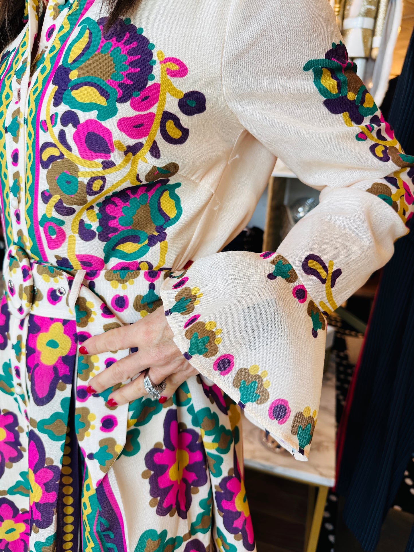 CIEBON PRINTED MINI SHIRT DRESS