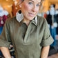 THML COLLARED SUEDE DRESS