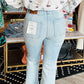 HIDDEN DOUBLE WAISTBAND UTILITY POCKET FLARE JEANS