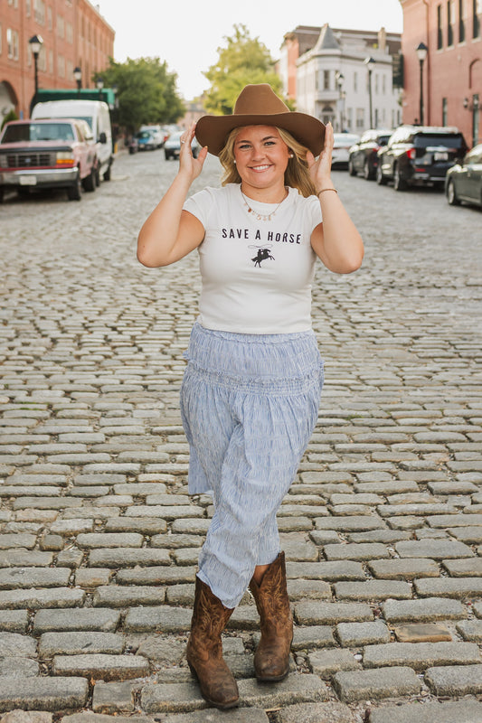 STRIPED SMOCKED SKIRT