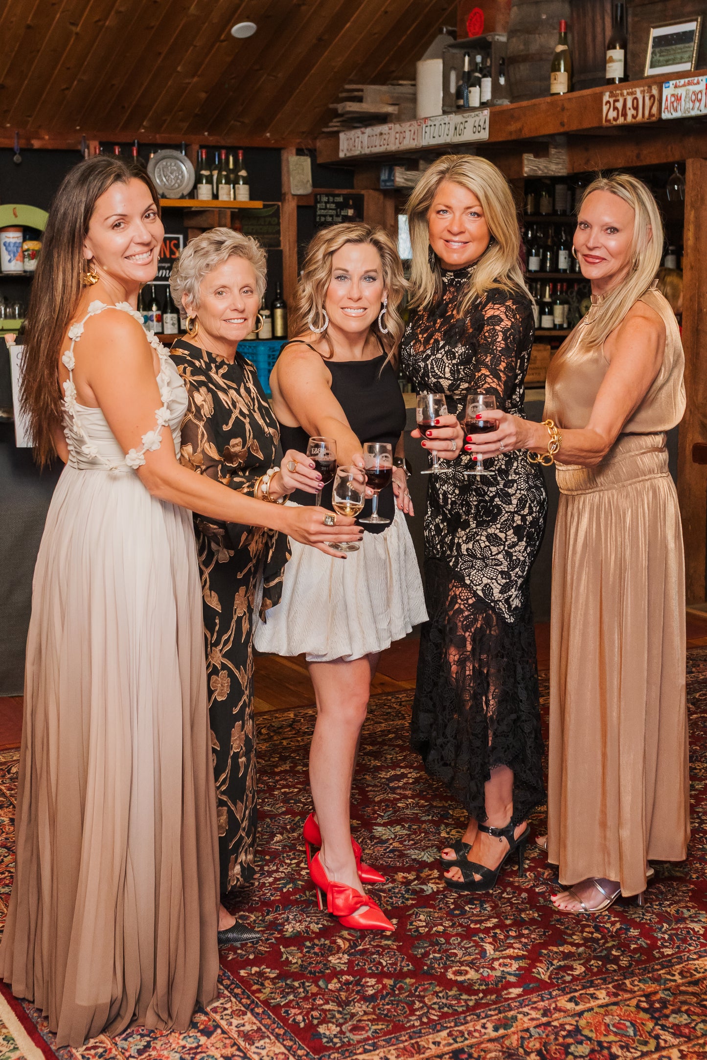 SMOCKED WAIST V NECK MAXI DRESS