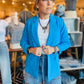 SHIRRED SLEEVE BLAZER