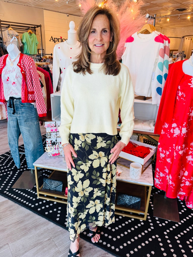 Z SUPPLY EDA REN FLORAL MESH MIDI SKIRT