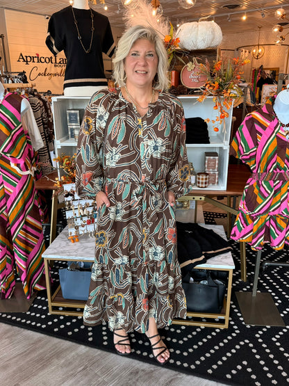 PUFF SLV FLORAL PRINT DRESS