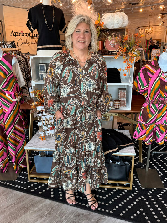 PUFF SLV FLORAL PRINT DRESS