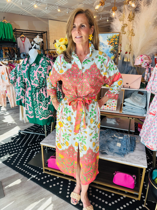 UNCLE FRANK BORDERED SHIRT DRESS