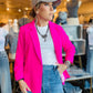 SHIRRED SLEEVE BLAZER