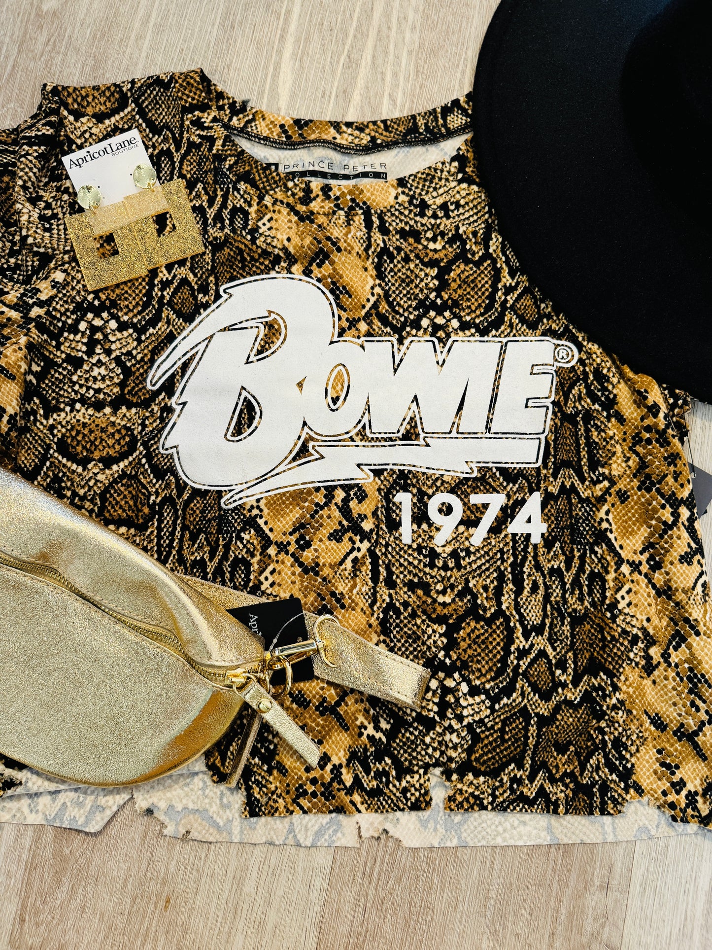 BOWIE 74 SNAKE PRINT CROP TEE