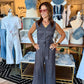 CURRENT AIR PLEATED V-NECK JUMPSUIT
