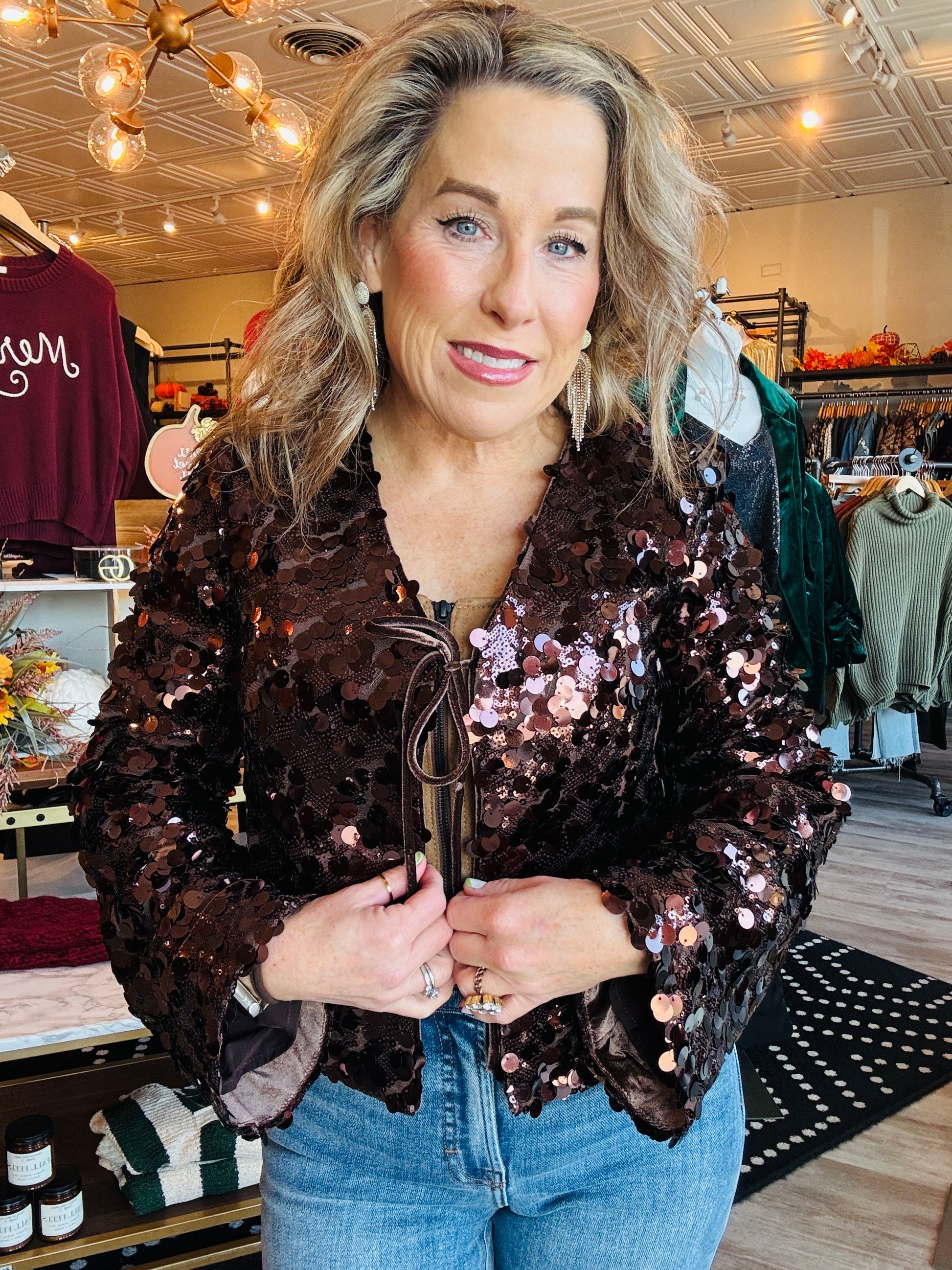 EMBELLISHED SEQUINS CARDIGAN