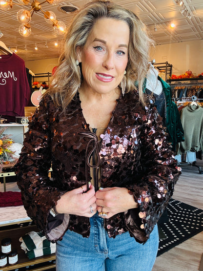 EMBELLISHED SEQUINS CARDIGAN