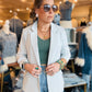 SKIES ARE BLUE SHIRRED SLEEVE BLAZER