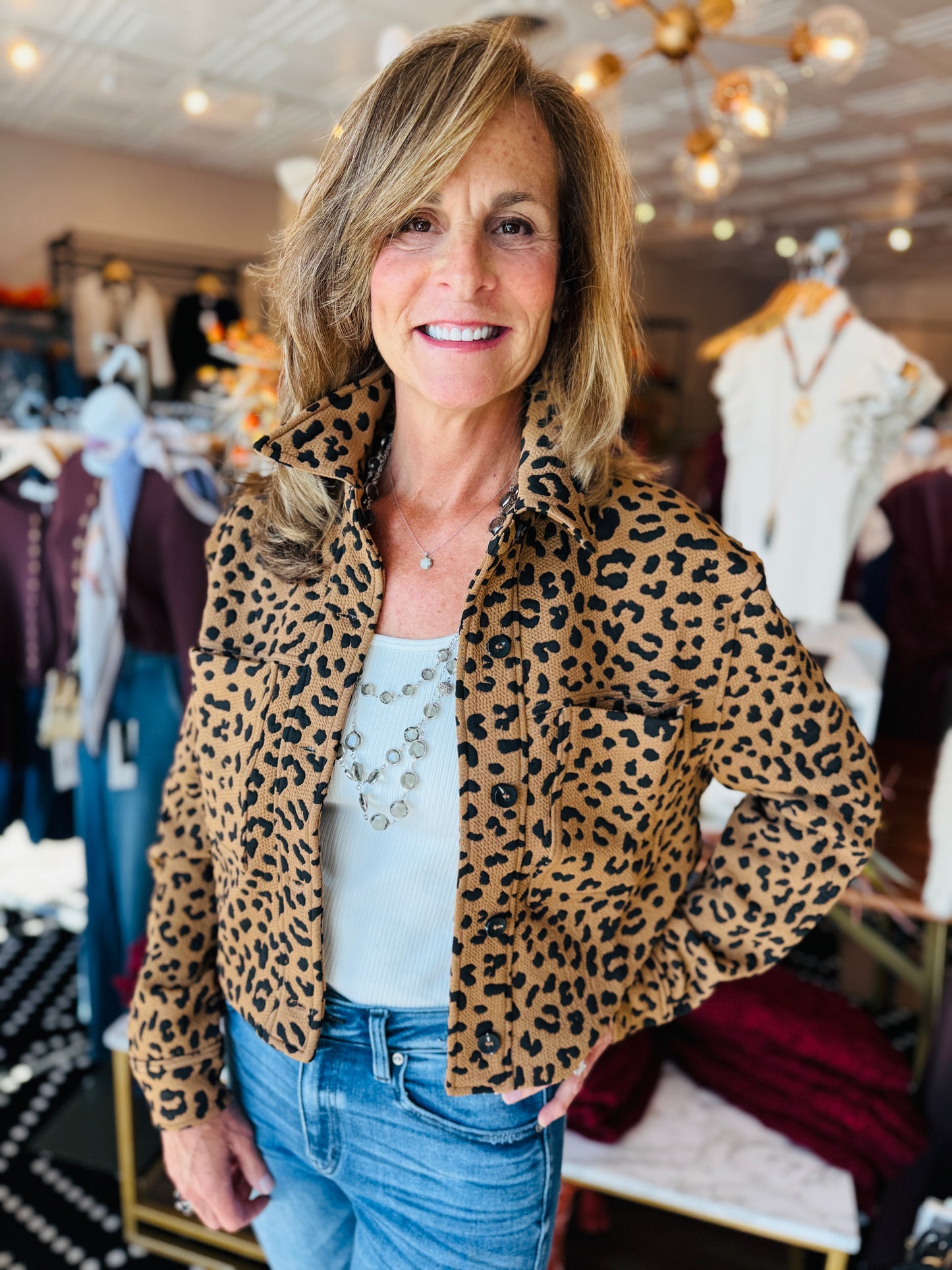 THML CHEETAH CROPPED JACKET