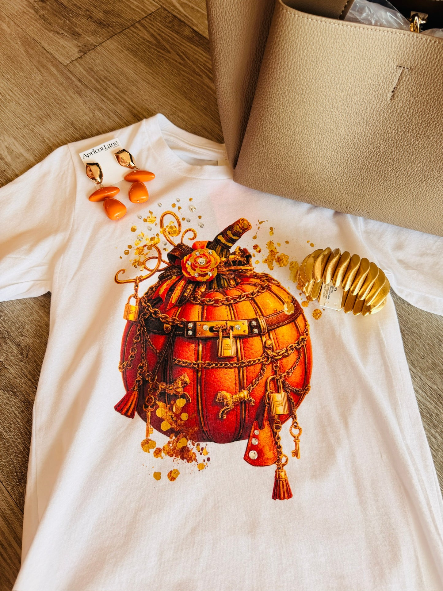 BLINGED VINTAGE PUMPKIN TEE