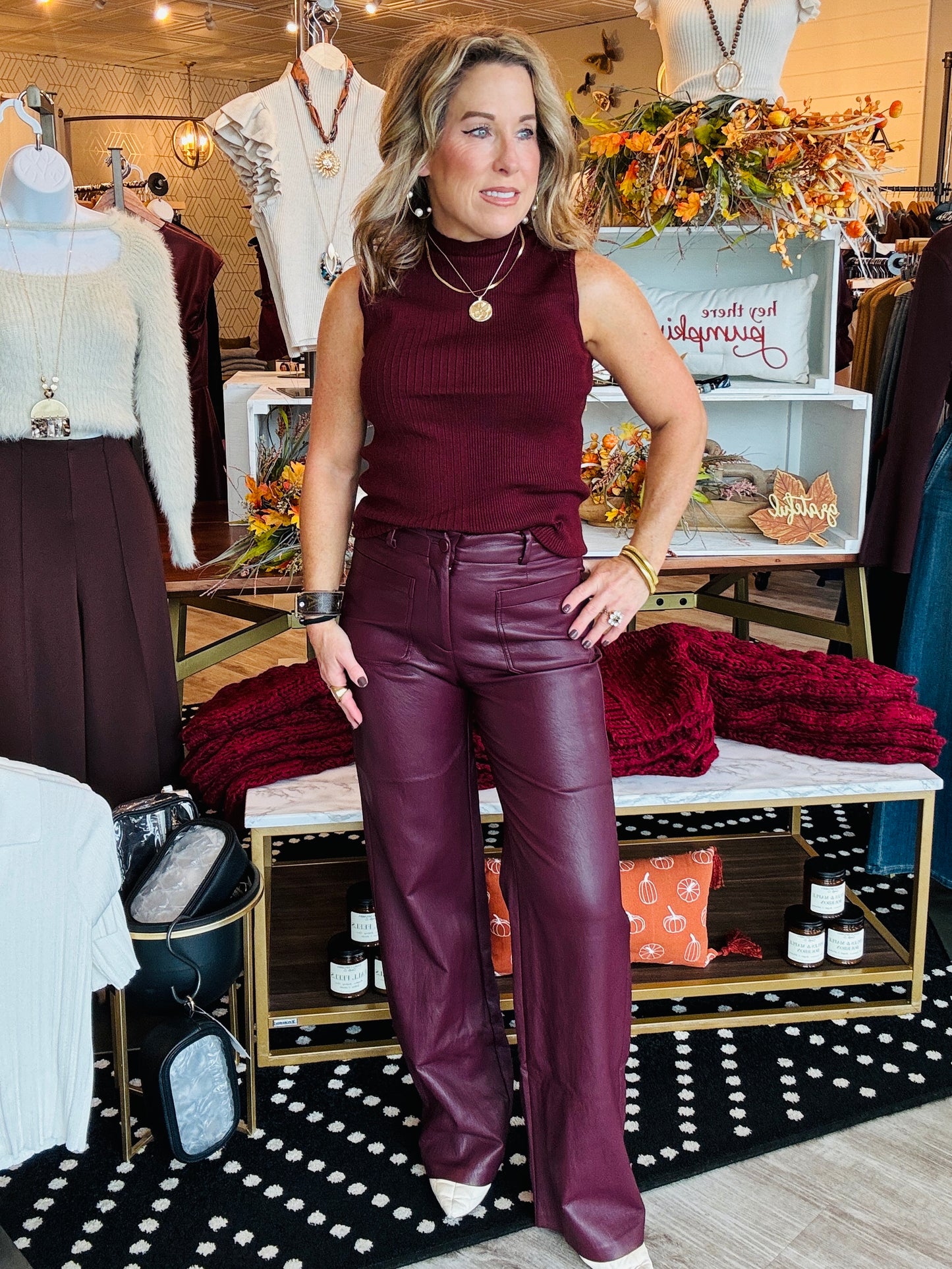 LUCY PARIS REEVE FAUX LEATHER PANT