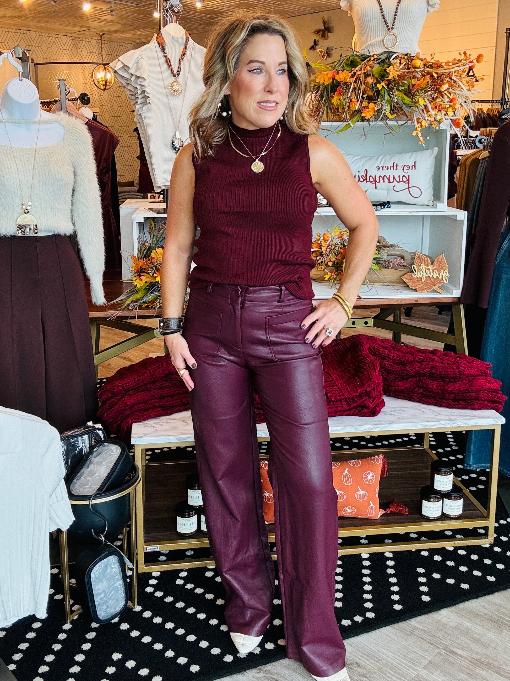 LUCY PARIS REEVE FAUX LEATHER PANT