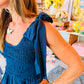 TIE STRAP RUFFLE TIERED DRESS