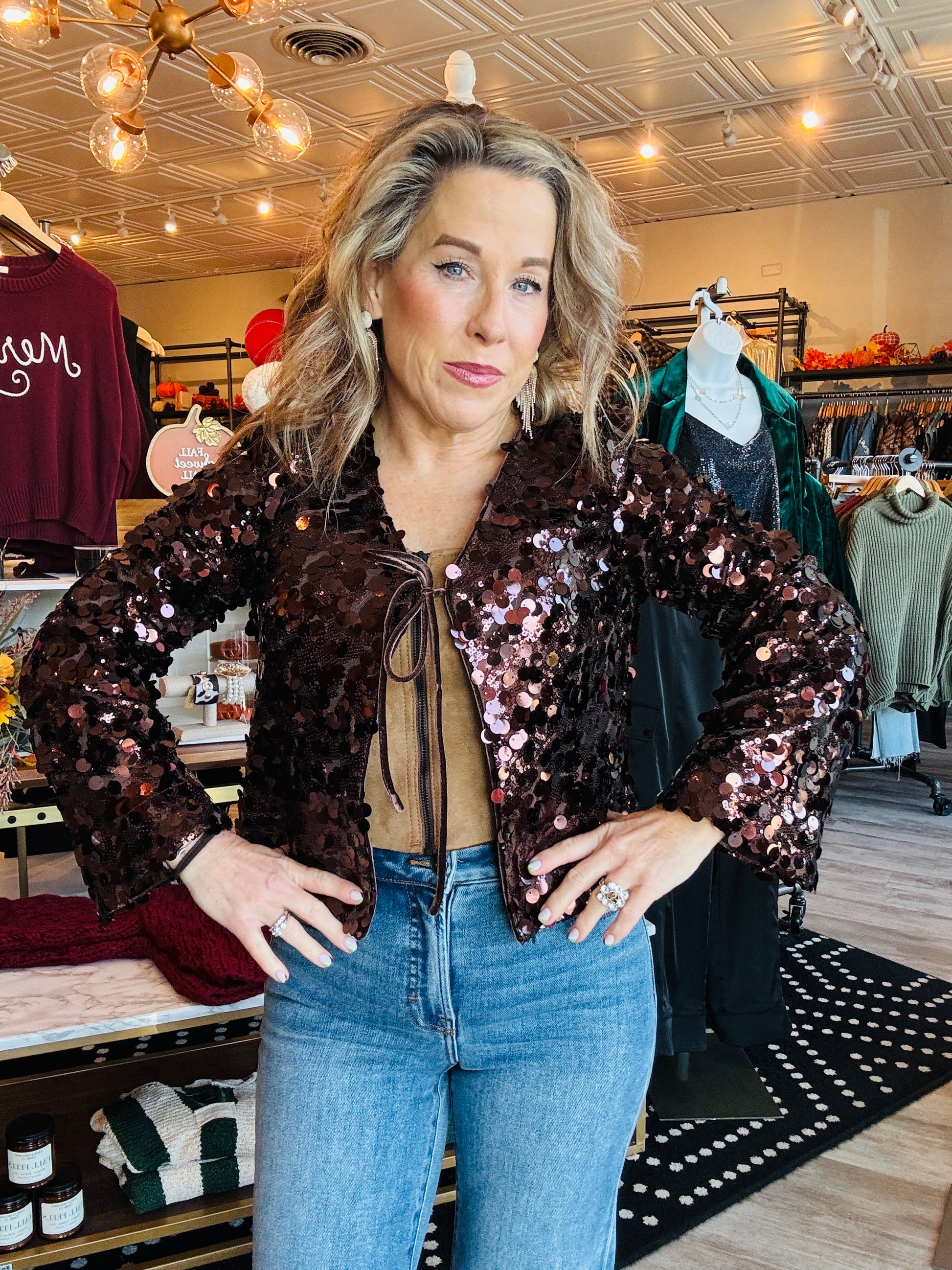 EMBELLISHED SEQUINS CARDIGAN