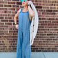 MINERAL WASHED DENIM JUMPSUIT