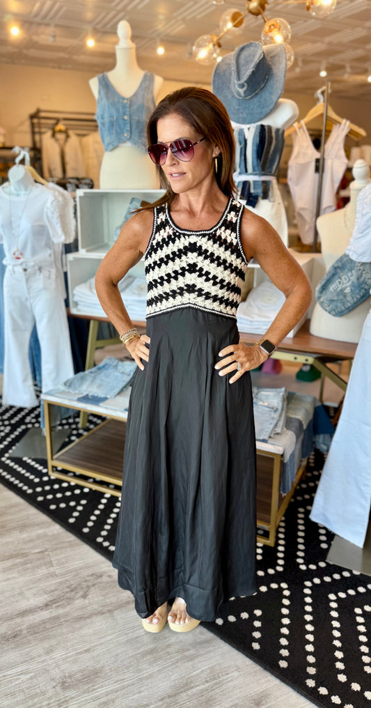 SKIES ARE BLUE CROCHET TOP DRESS
