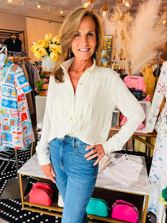LIVERPOOL LONG SLV TUXEDO BLOUSE