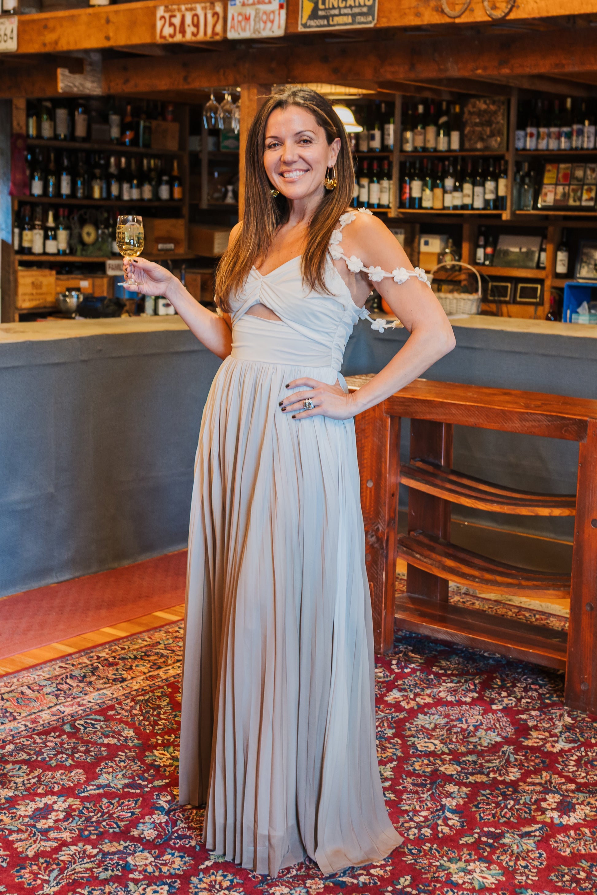 OMBRE FLORAL STRAP MAXI DRESS