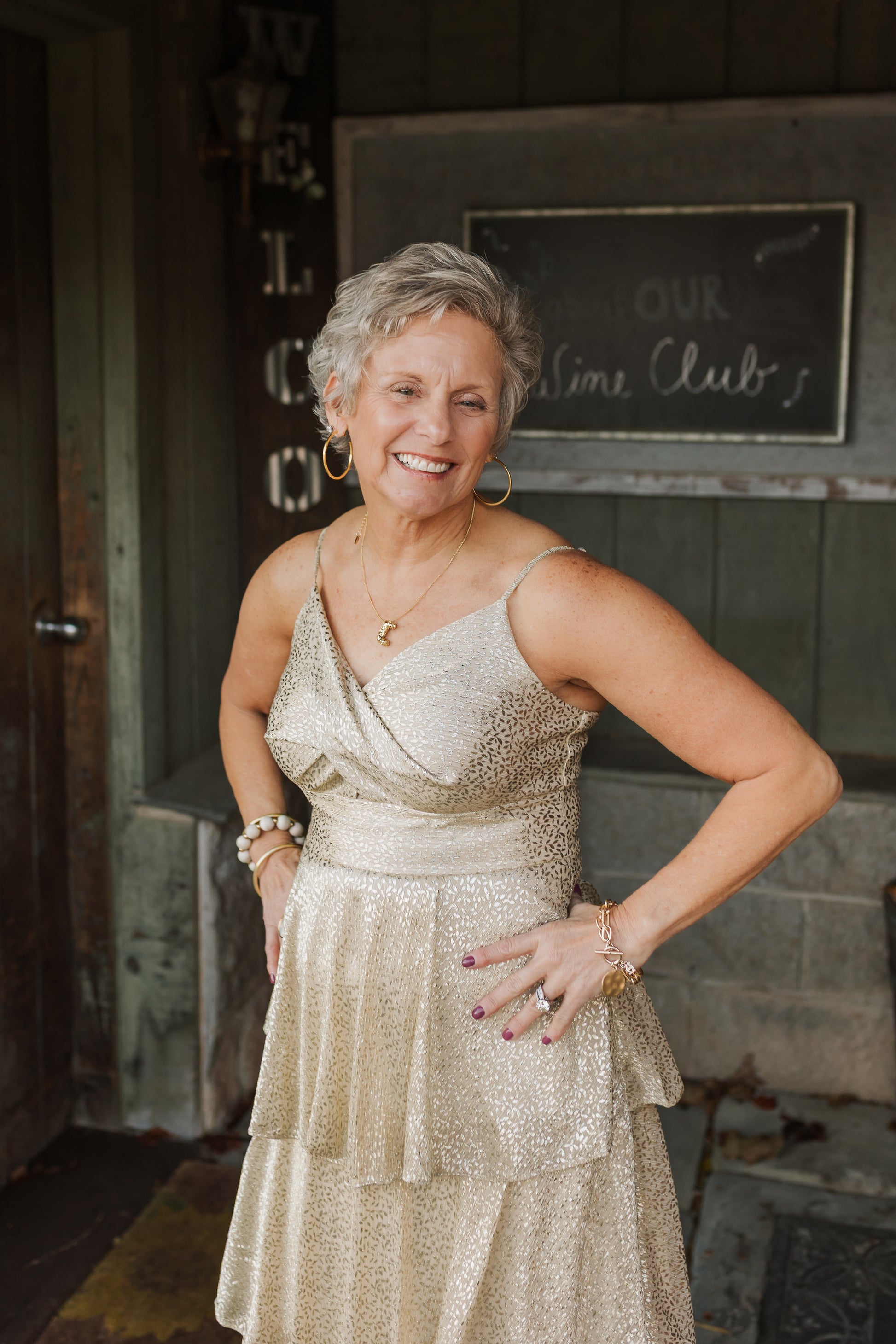 LUREX TIERED MAXI DRESS