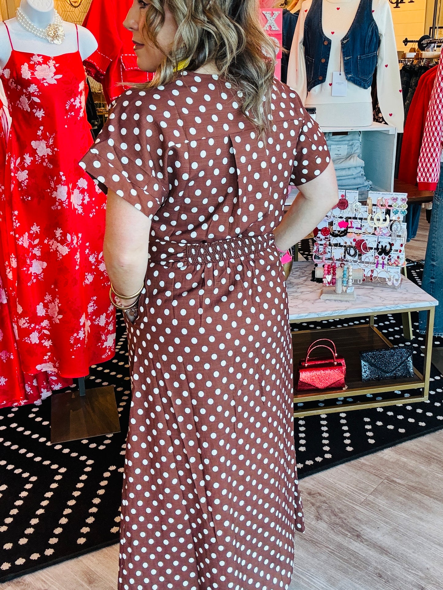 POLKA DOT MIDI DRESS