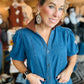 THML CORDUROY COLLAR DENIM DRESS