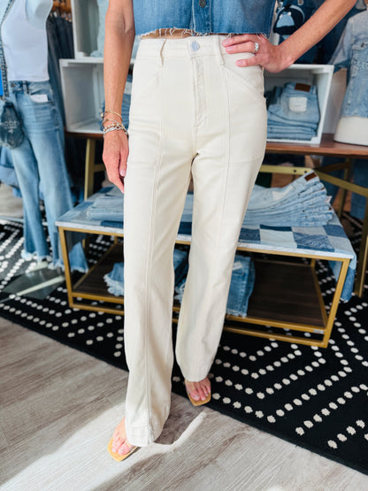 HIDDEN WIDE COMFORT FLARE WITH SEAM JEANS