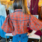 THML PUFF SLV PLAID CORDUROY TOP