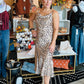 SKIES ARE BLUE LEOPARD SATIN DRESS