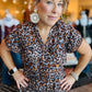 THML FLUTTER SLEEVE LEOPARD TOP