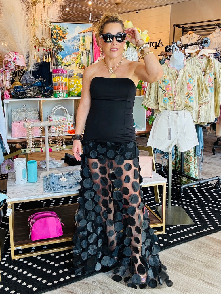 SUMMER TUBE 3D POLKA DOT MAXI DRESS